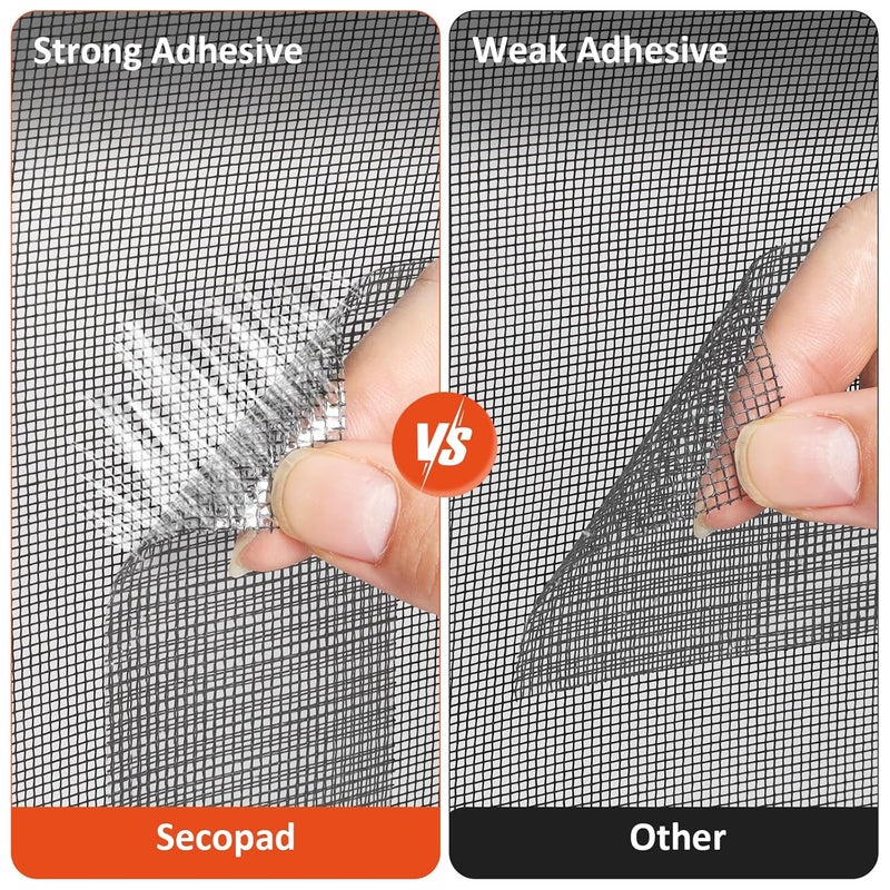 Secopad Grey Screen Repair Tape, 2" X 180" (15FT) Window Screen Door Repair Kit, Strong Adhesive Fiberglass Patch Tape Mesh - Image 4